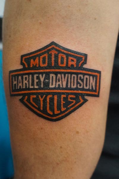 Harley Davidson logo tattoo